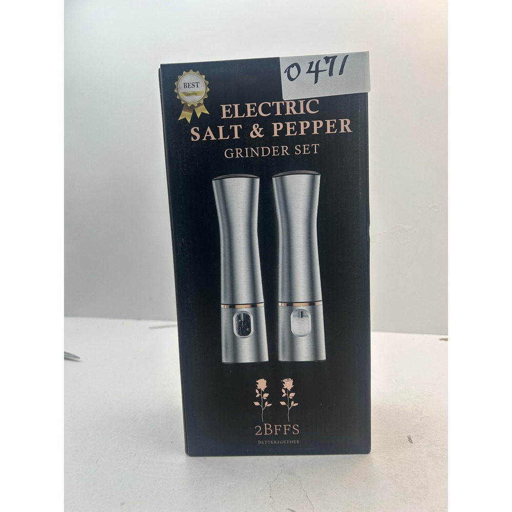 2BFFS Electric Salt & Pepper Grinder Set Silver